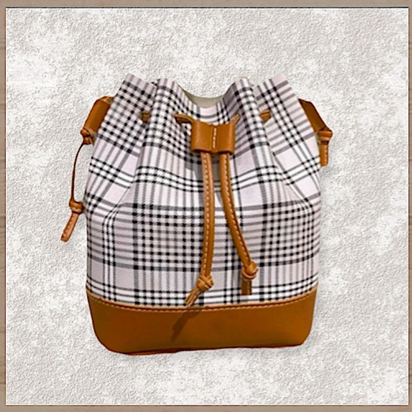 Handbags - NEW-Plaid Style Bucket Bag Plaid, Purse